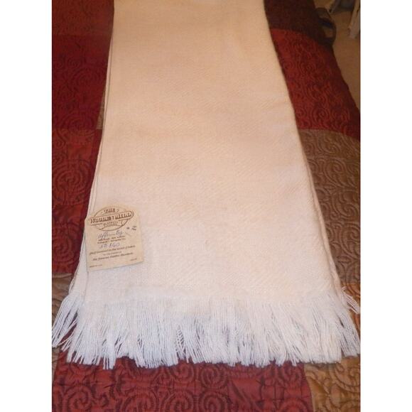 Vintage Faribo Throw Blanket, Cream Fringed Wool & Acrylic, Minnesota USA Made - Picture 1 of 5